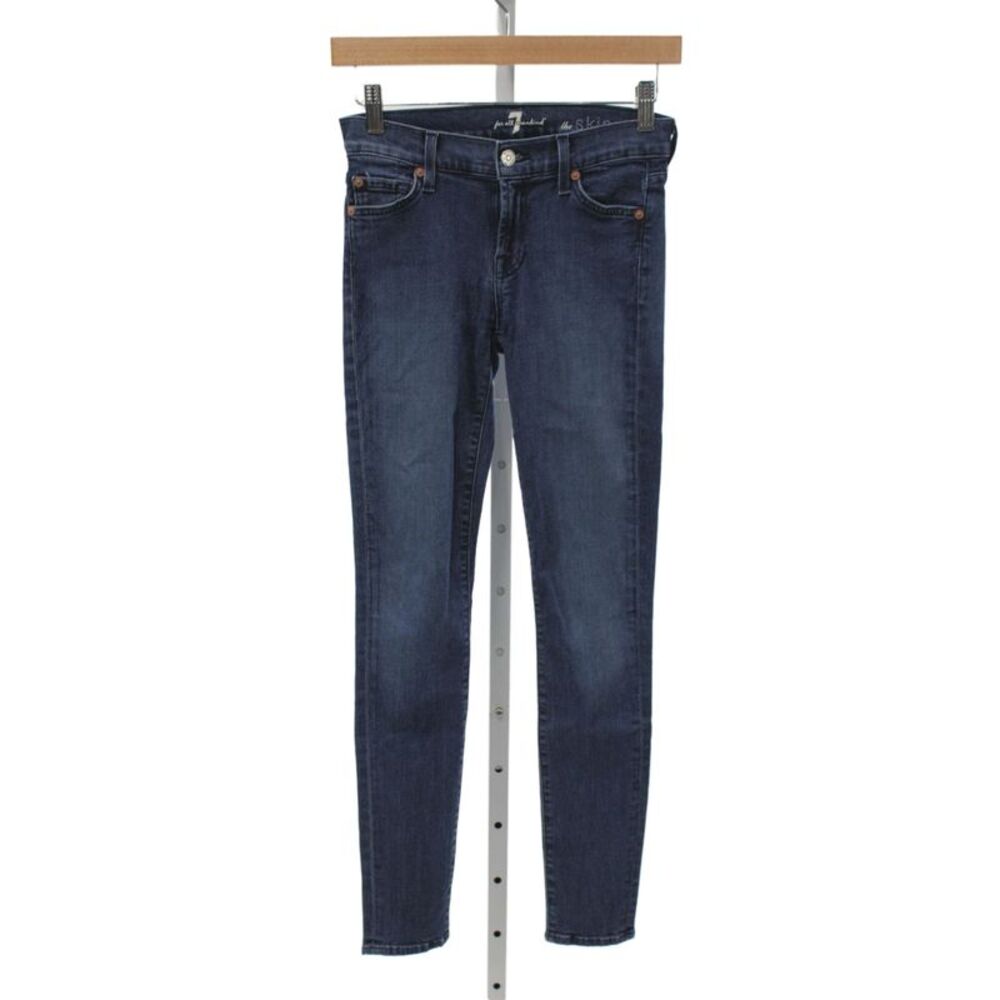 7 For All Mankind Womens Skinny Dark Blue Denim Jeans Size 24